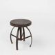 Industrial Black Metal Stool with Frame, France 1920s