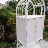 White rattan shelf