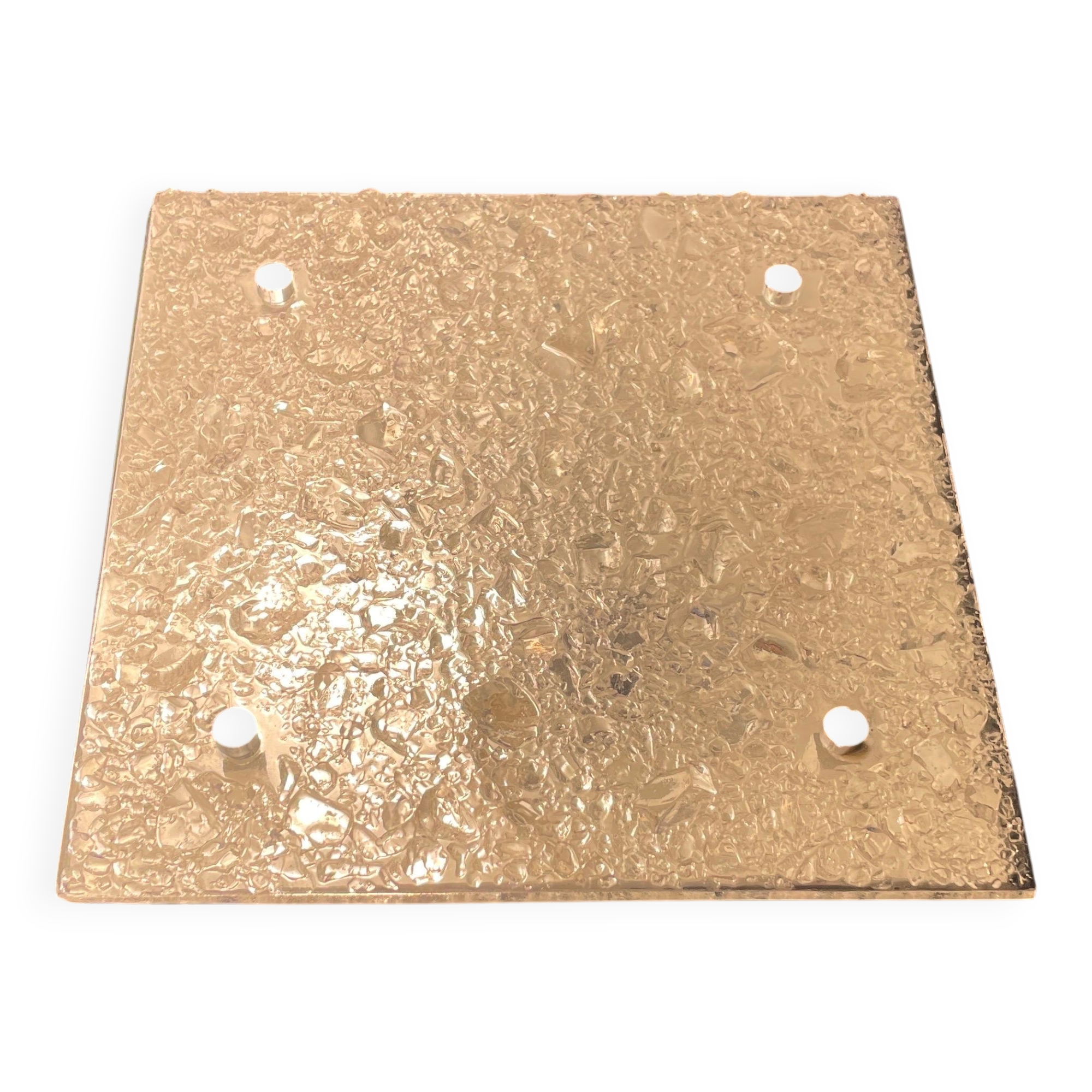 Recessed ceiling light in crystal, glass and metal, square design, 1960s, Germany