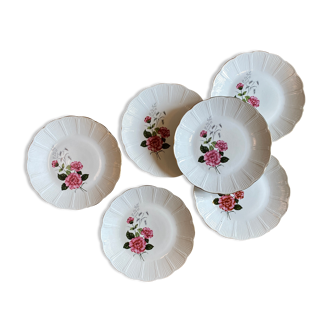 Set of 6 vintage flat plates L'Amandinoise