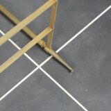 Green marble coffee table and vintage brass gold metal 60