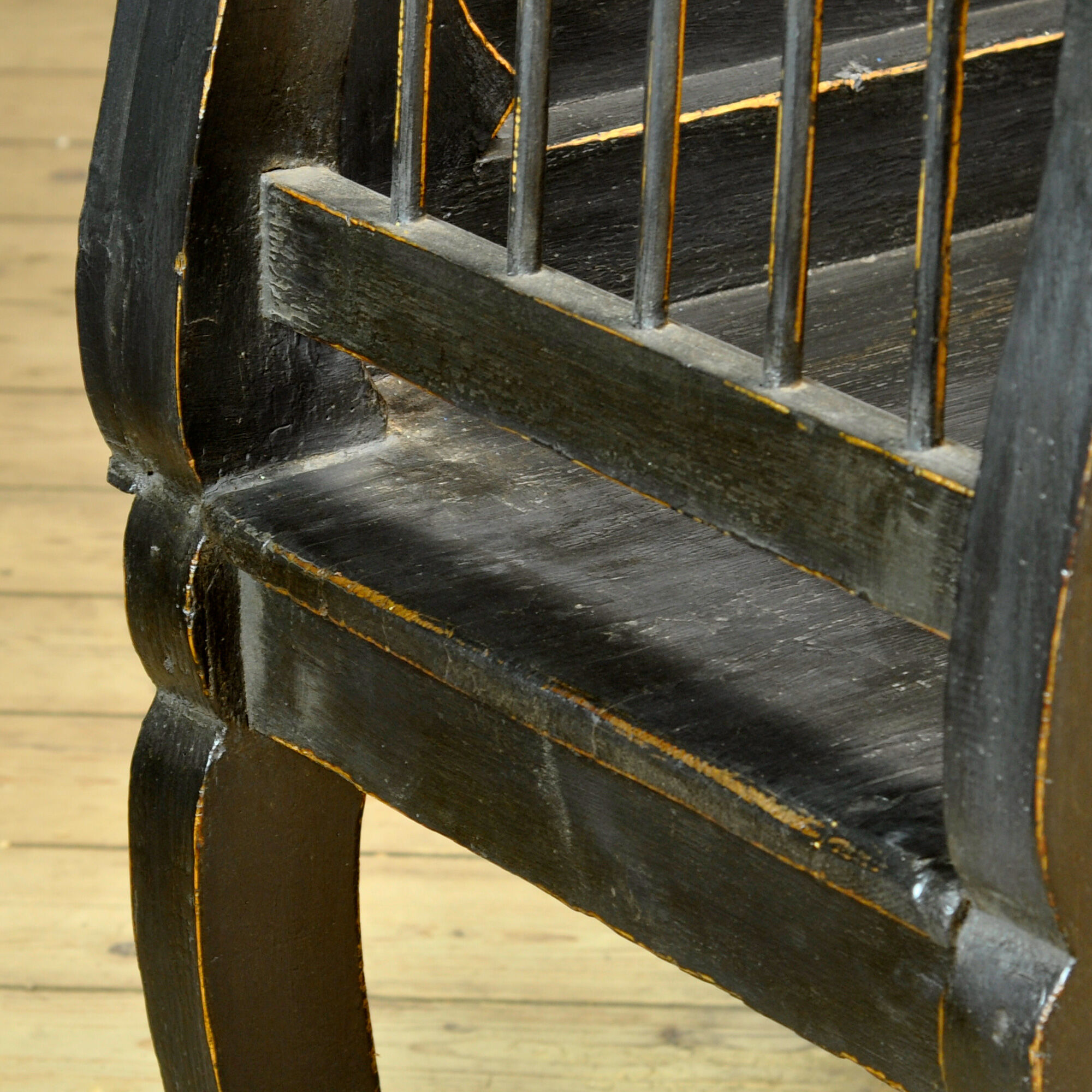 Banc en pin ancien, années 1900