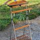 Vintage valet in wood, chrome metal and vinyl from the 60s