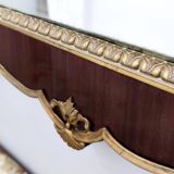 Wall Mirror with Ebonized Beech Frame and Cast Brass Details, Italy