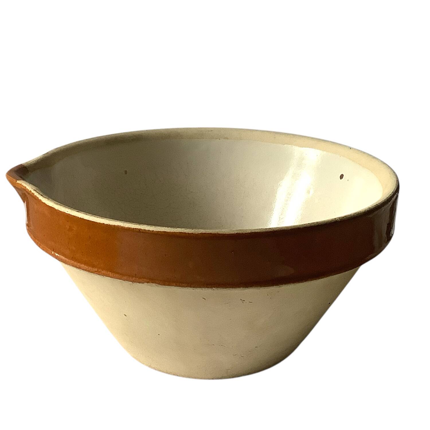 🍂 Small terracotta bowl with brown glazed neck 🍂
