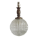 French Vintage Molded Glass & Brass Pendant Light 1970s Globe Hanging Lamp