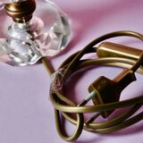 Glass and brass lamp foot