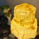 Impressive Art Deco lamp in marbled yellow opaline.