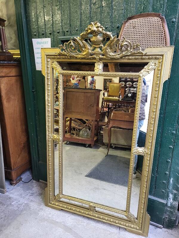 Large framed mirror from the 19th century