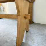 Table, mobilier de montagne en hêtre, 1950