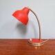 Vintage articulated desk lamp in red lacquered metal, 1950s