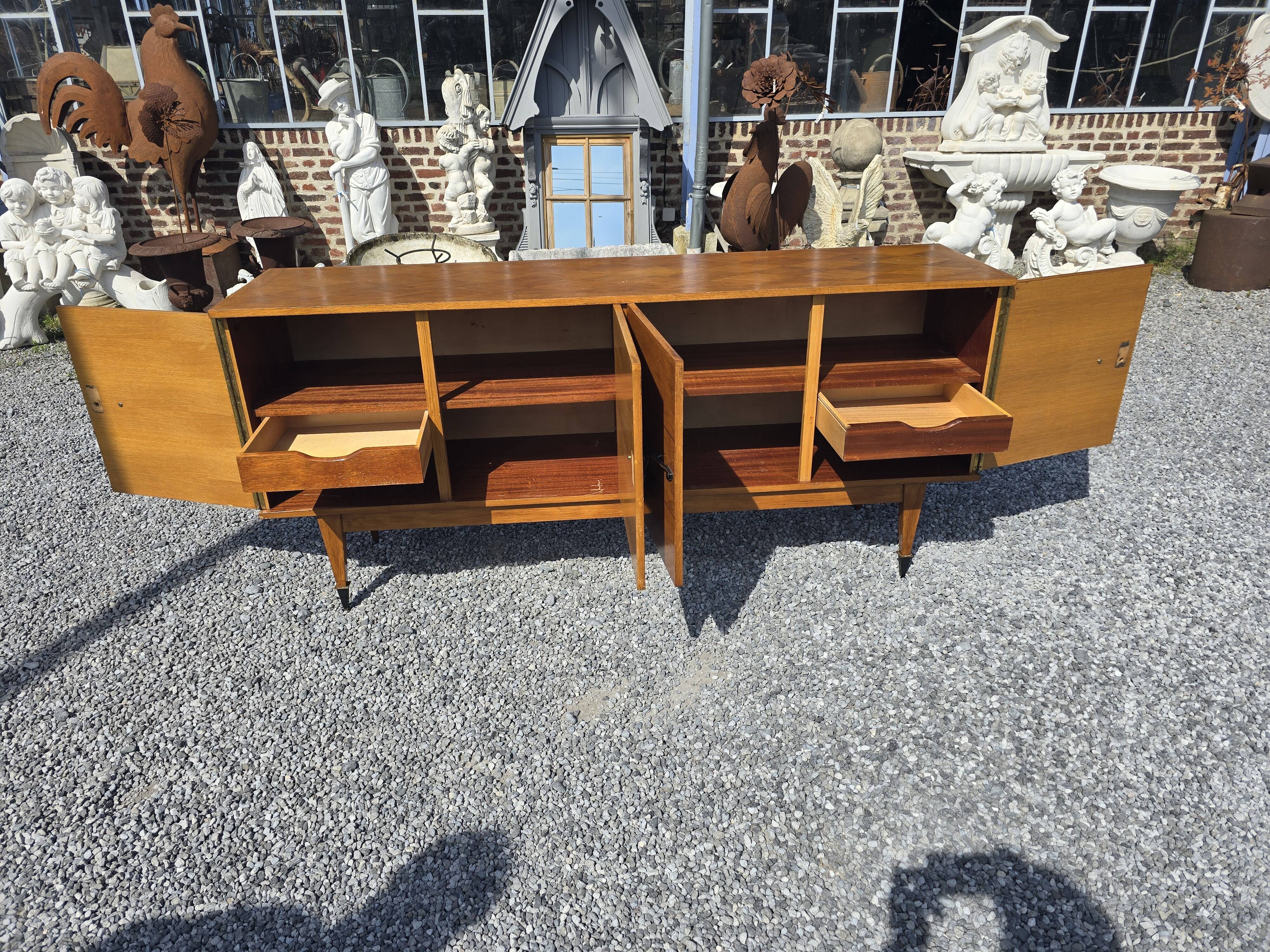 Vintage 4-door oak sideboard from the 60s