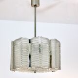 Suspension en verre texturé et nickel Kalmar