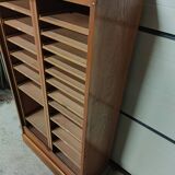 50s-60s double curtain filing cabinet in oak