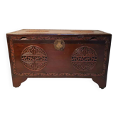 Chinese wedding chest in carved wood