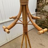 Porte manteau en rotin vintage 1970
