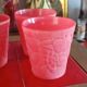Cervé vintage red frosted glass orangeade set with fruit decoration