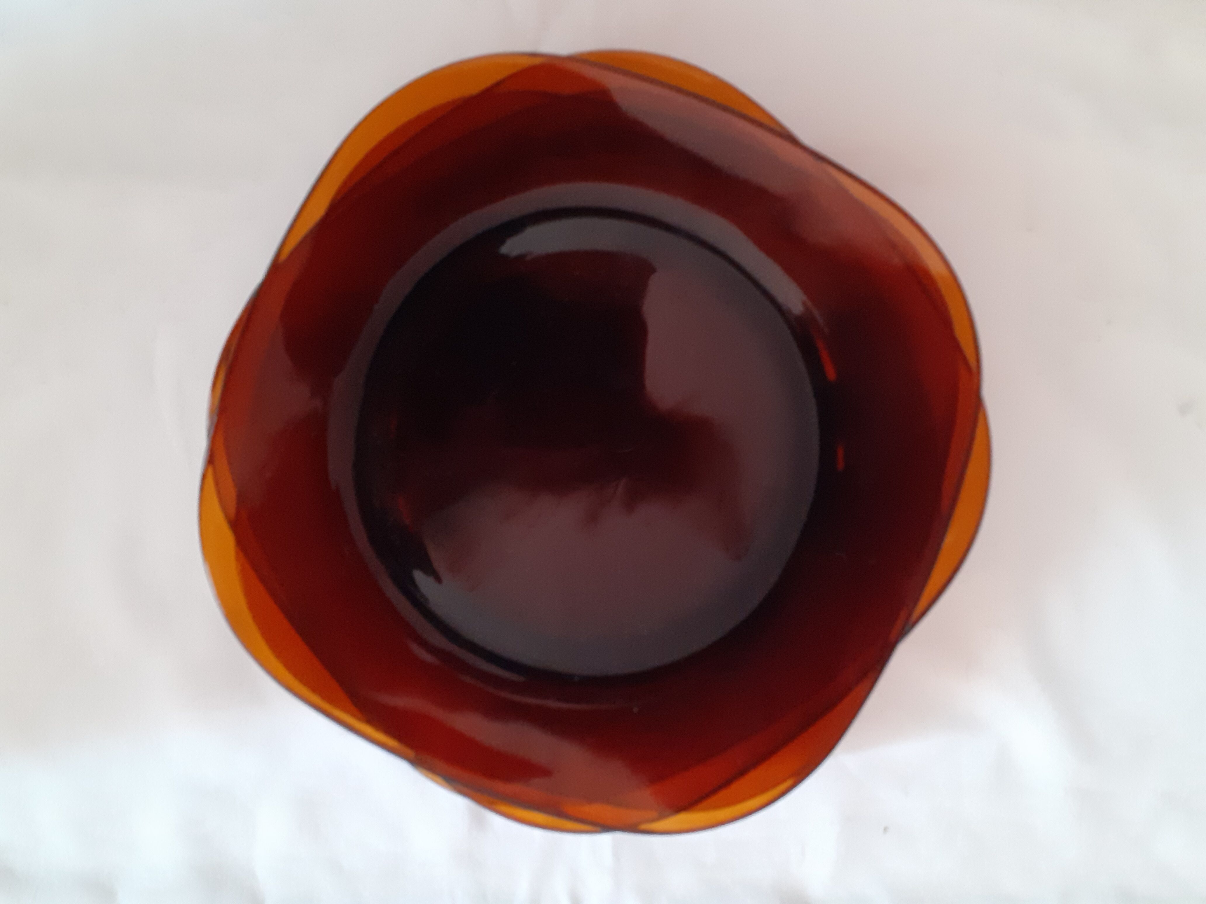 Suite of 4 amber dessert plates