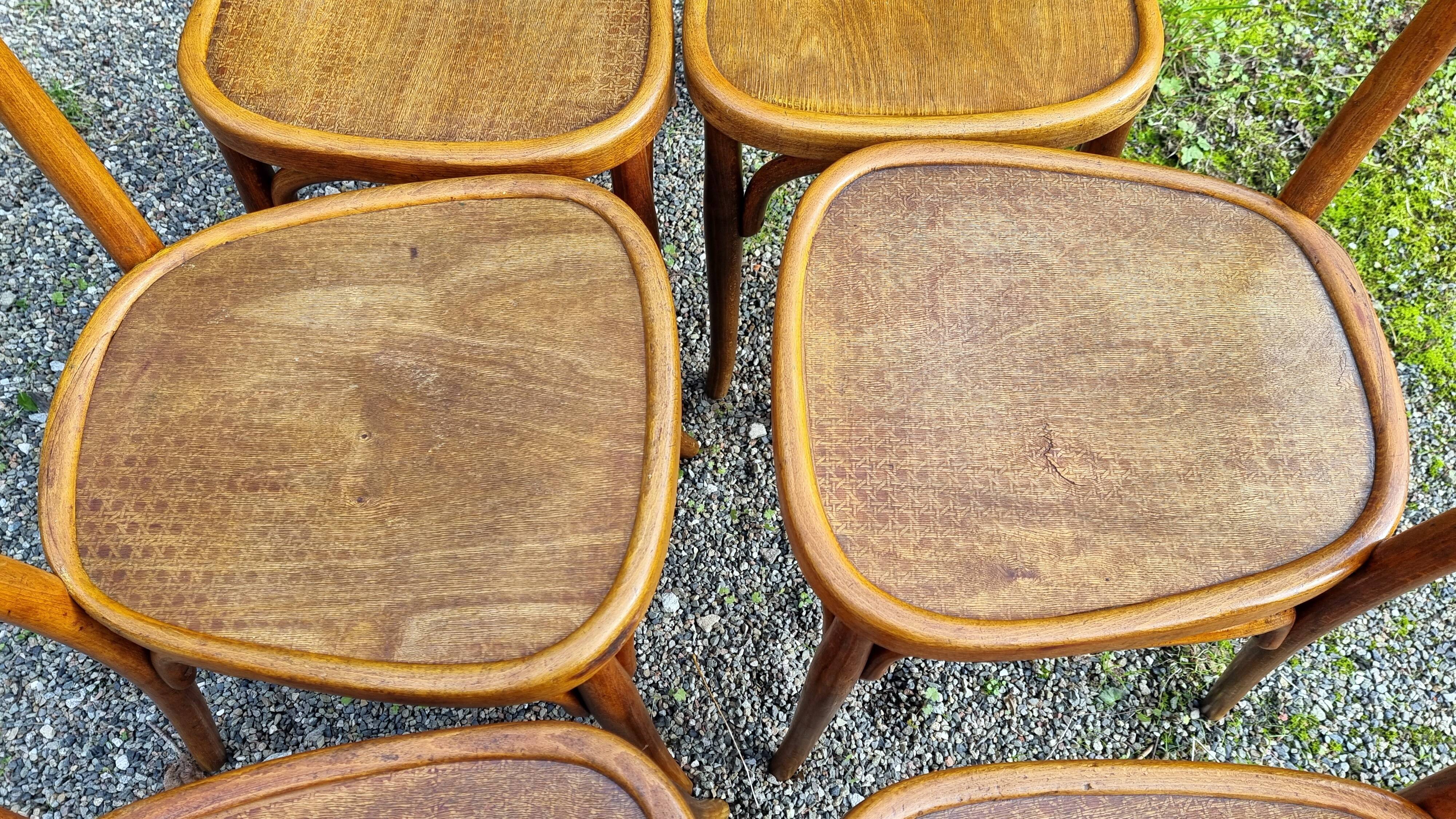 6 Baumann bistro chairs n°58 from the 20s