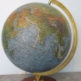 Globe terrestre années 50/60 pied en bois