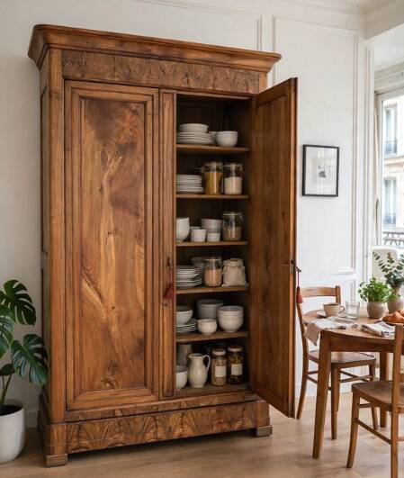 Large wardrobe / dresser in 19th-century wood