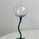 6 colored glasses with twisted feet
