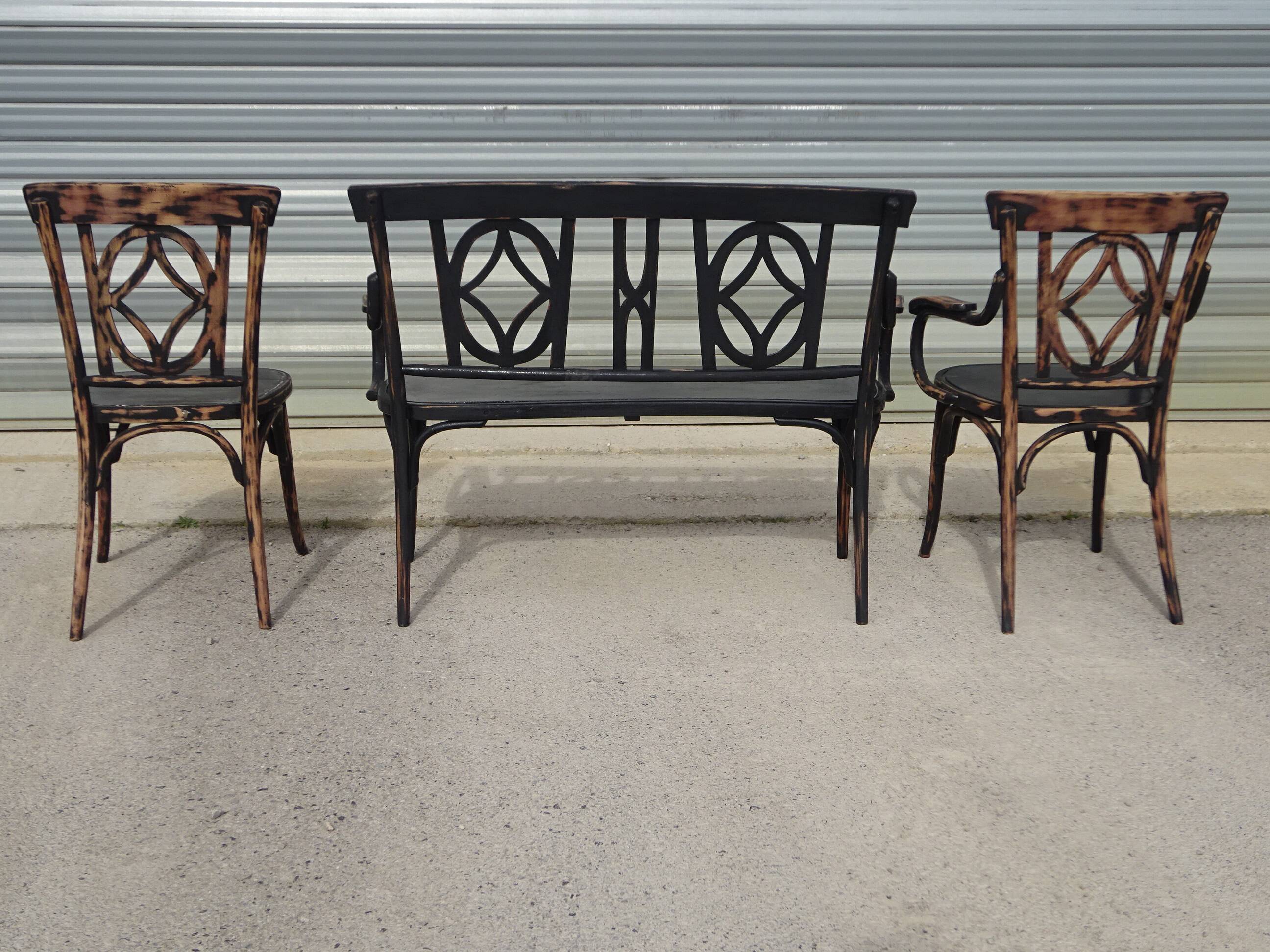Baumann salon, bistro chair, armchair and matching bench
