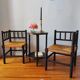 Pair of French corner chairs - turned wood, mid-20th century.
