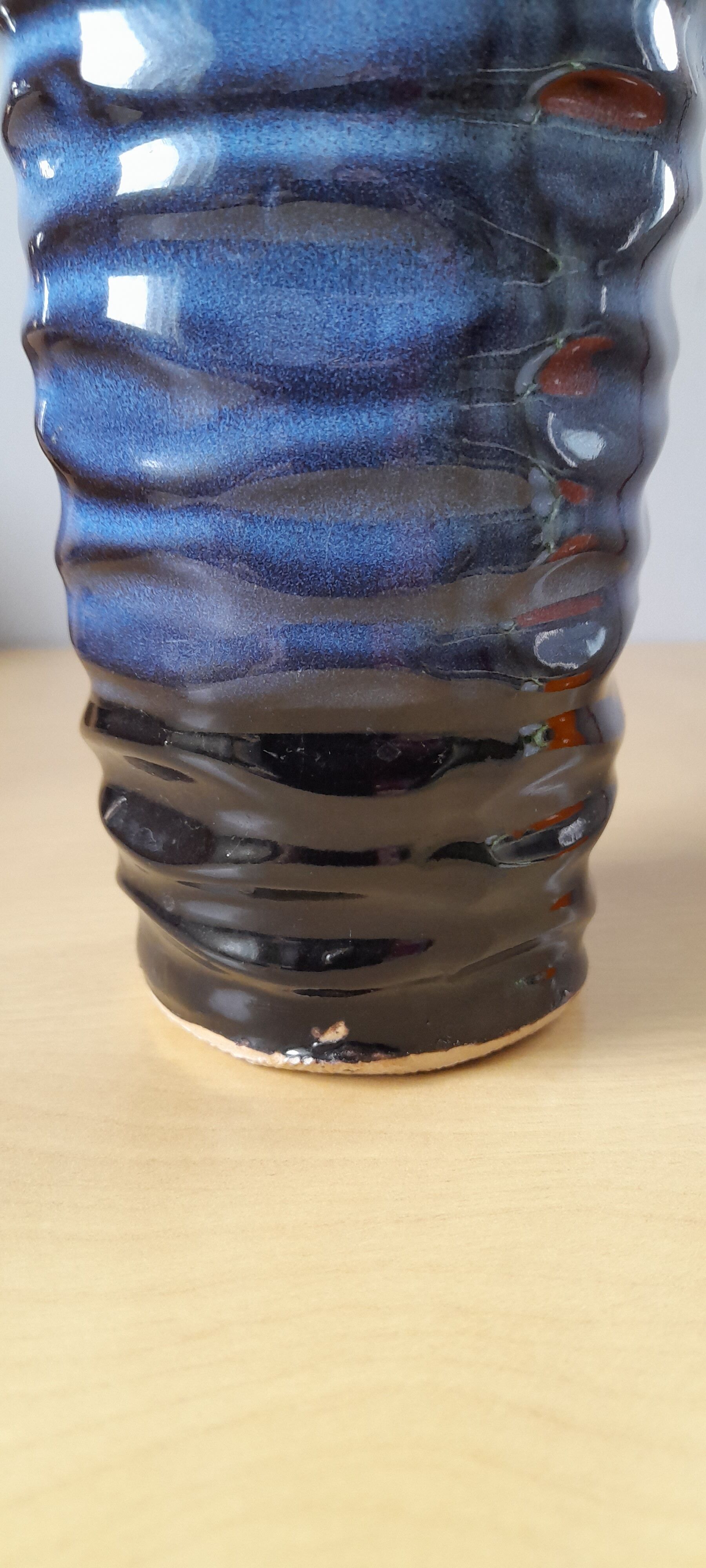 Blue ceramic vase 70s