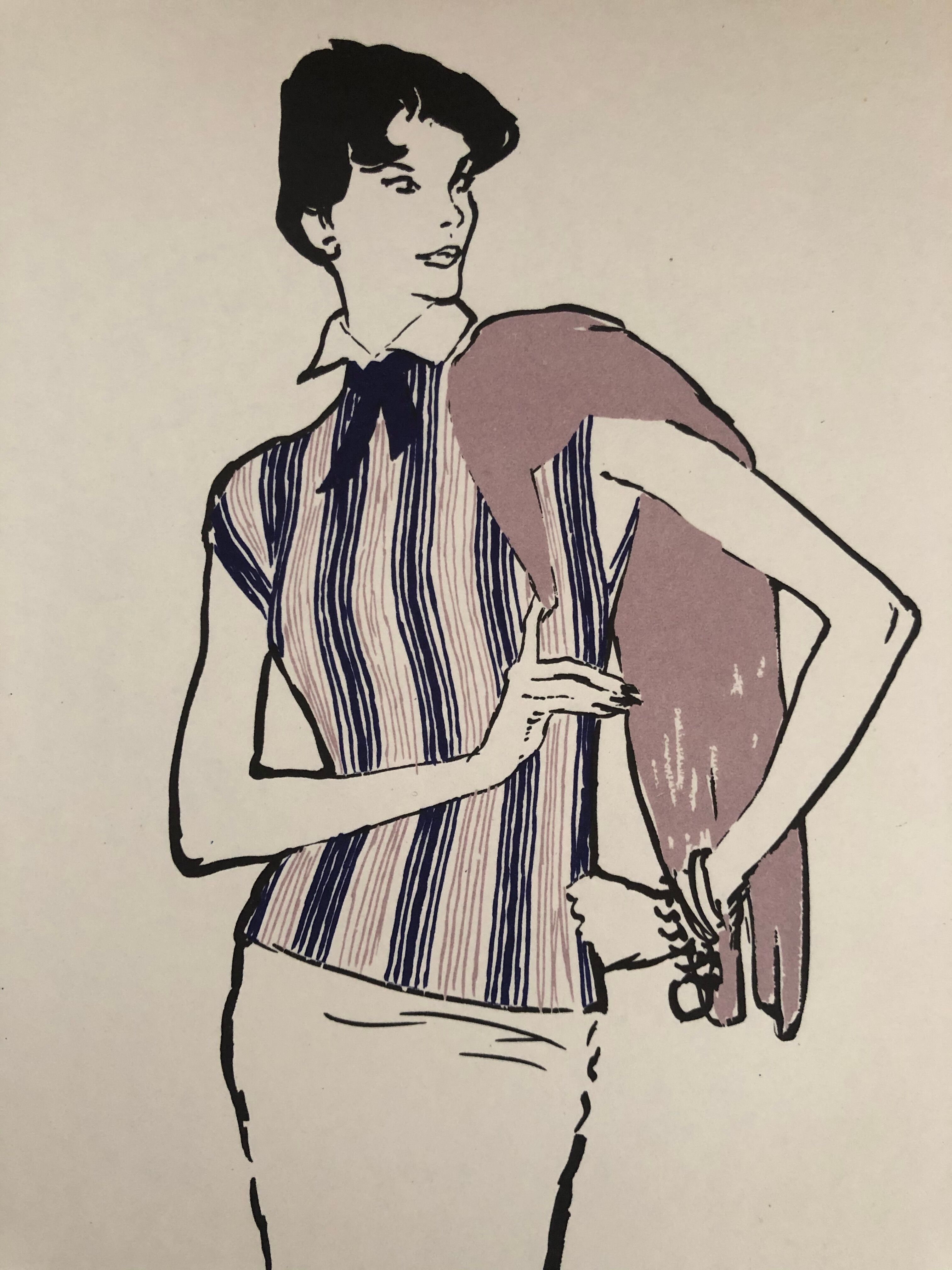 Fashion illustration 1957 by René Gruau