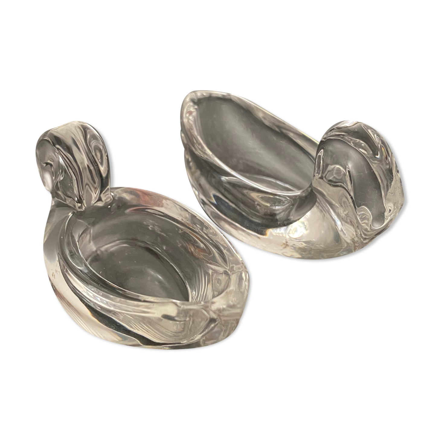Salt shakers (salters) glass swan shape