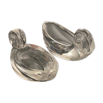 Salt shakers (salters) glass swan shape