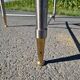 Vintage brushed steel and brass side table, 1970