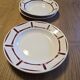 Lot of 4 flat and deep Art Deco plates Badonviller series Louise