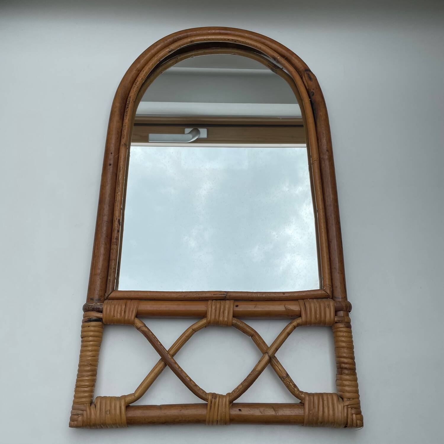 Miroir vintage en bambou