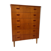 Scandinavian vintage teak stamped dresser 60s