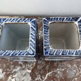 pair of square planters, Samson, quadrangular, old earthenware