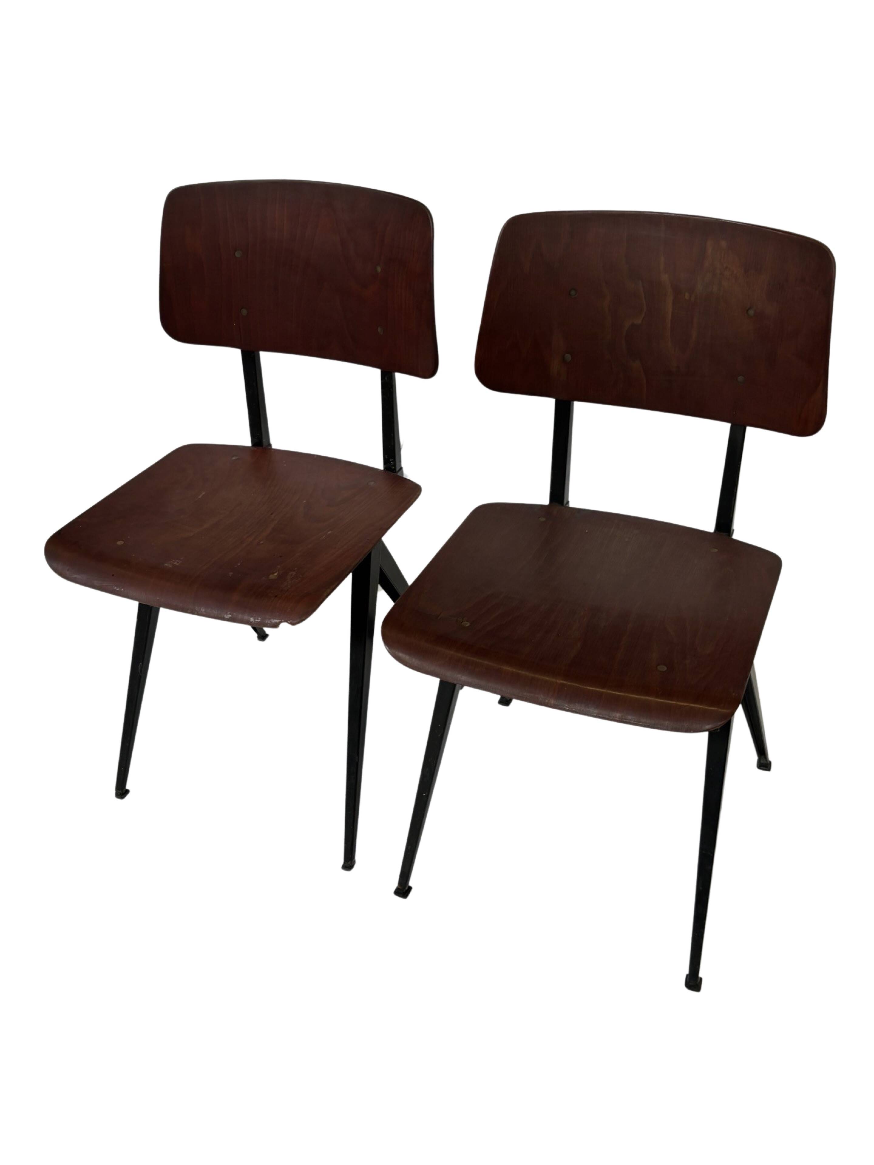Set of 4 vintage school chairs Galvanitas S16 Netherlands Design