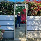 Beveled orphan mirror in wood, 179x65 cm