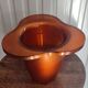 Vintage iridescent orange glass vase, 70s design