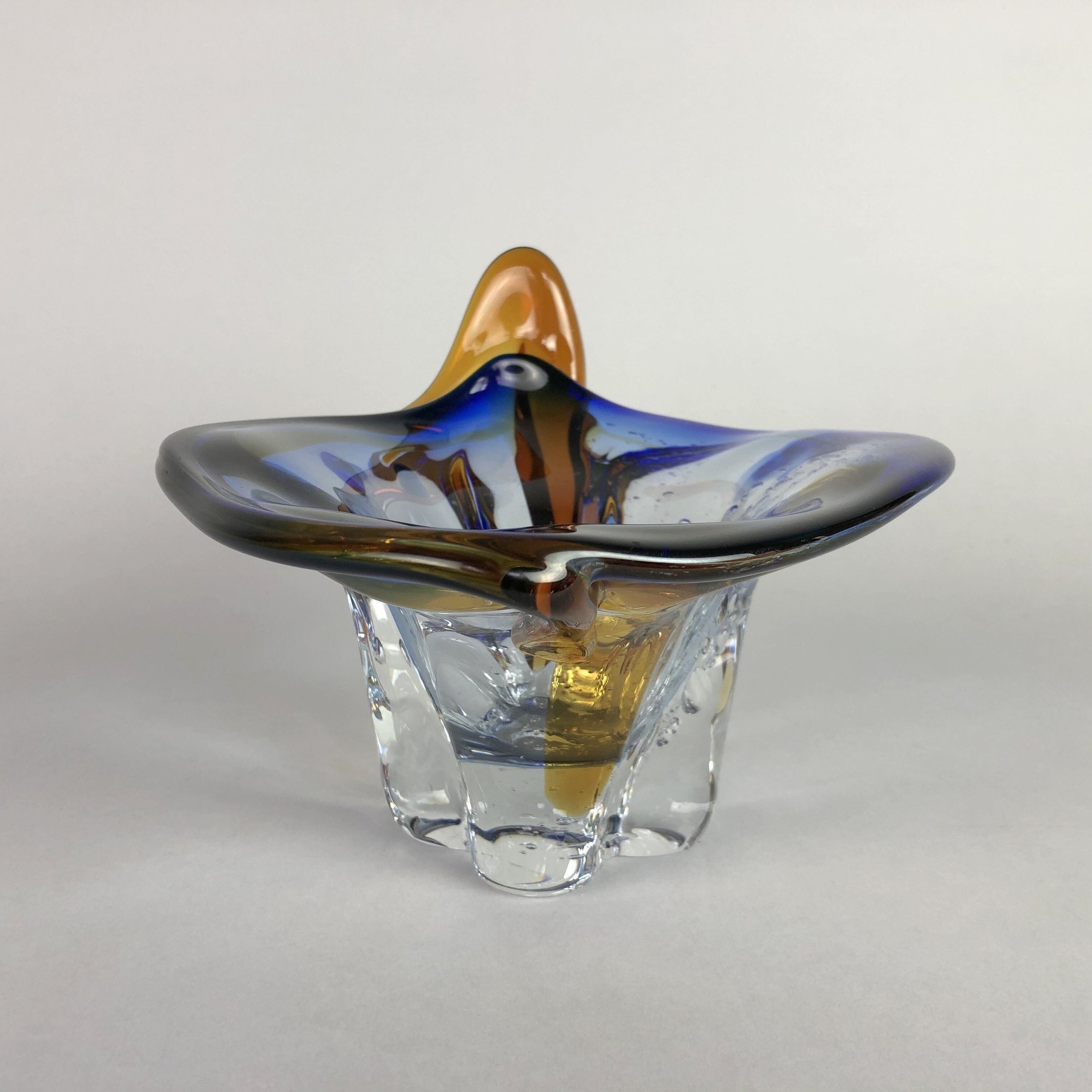 Bohemian art glass bowl, 1960's