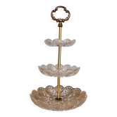 Servant or vintage jewelry holder in glass and brass