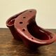 Burgundy ceramic flowerpot, 1950s
