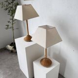 Pair of wicker table lamps from the 60s