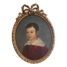 Old painting, portrait of a young boy 19th century