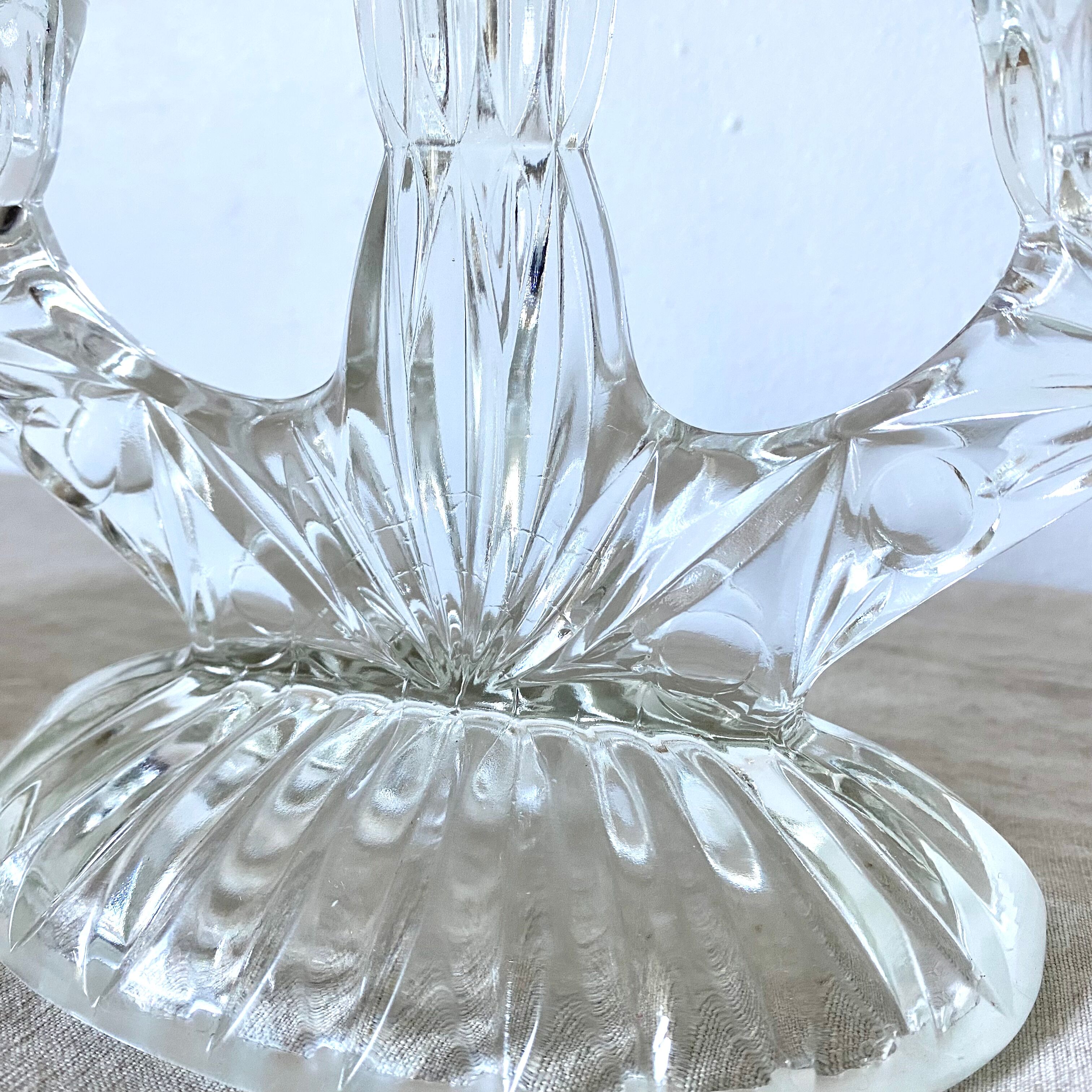 Pair of glass candlesticks