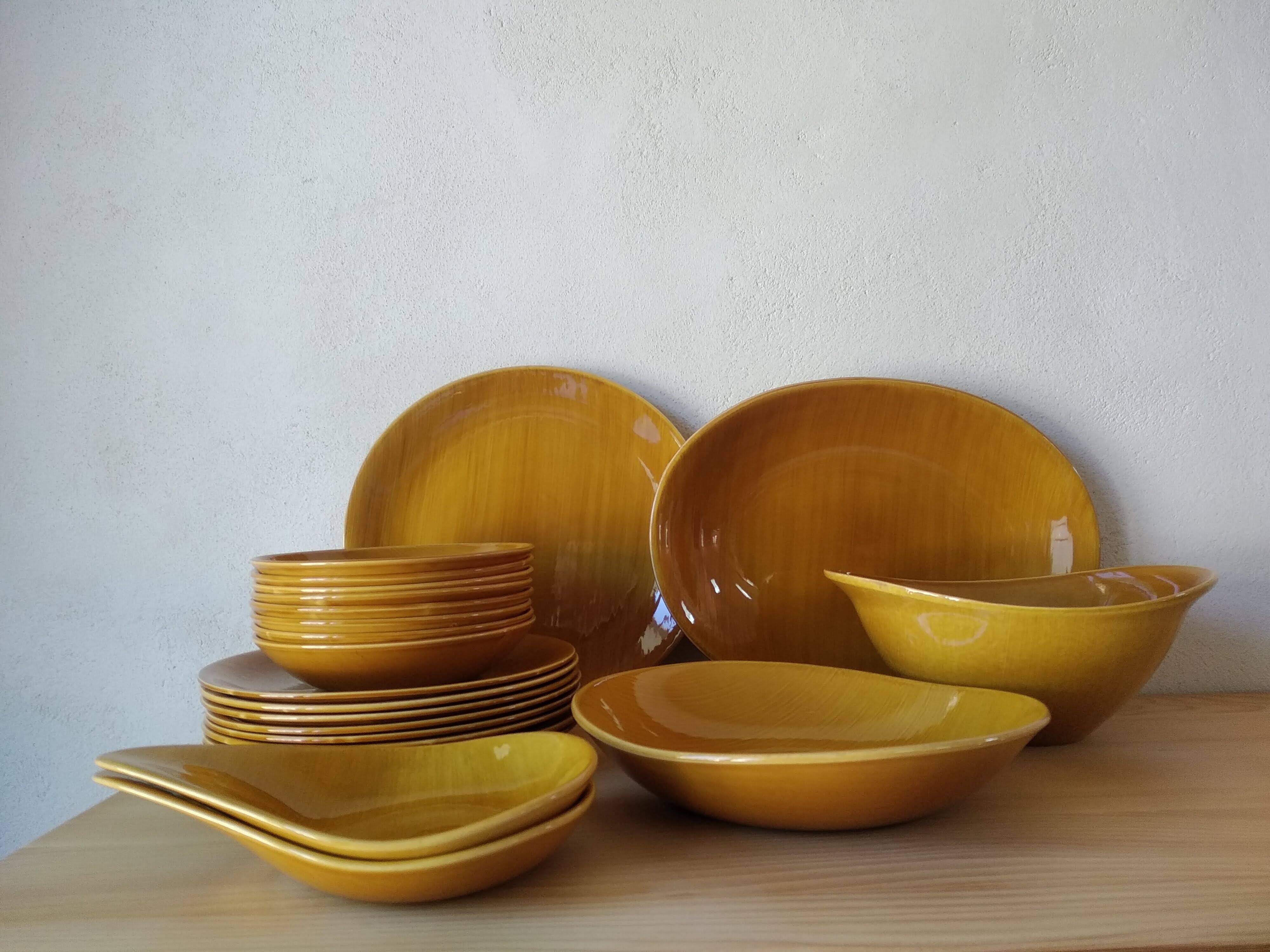 Salins Earthenware Dinner Service, Provence Model, 70'