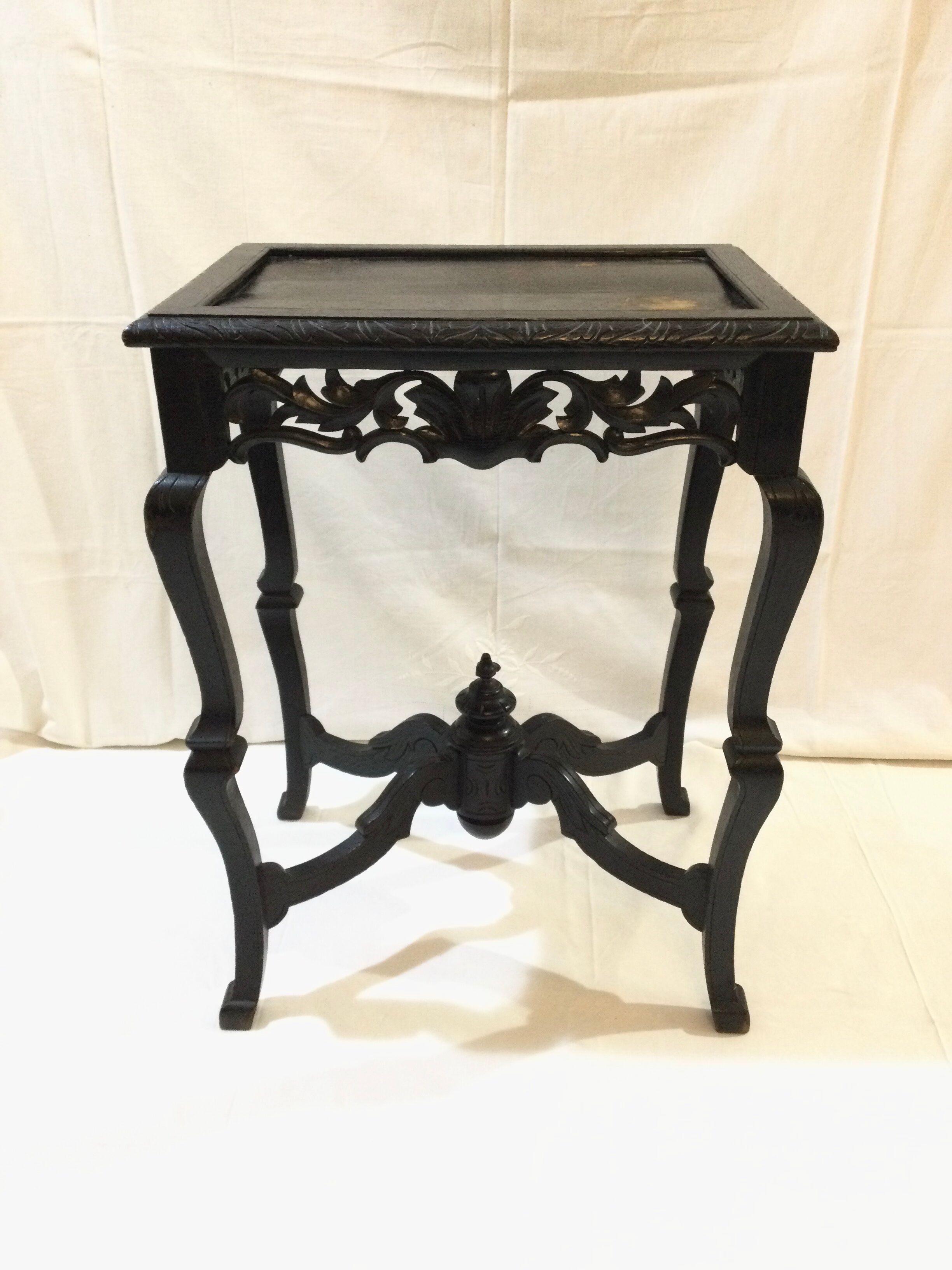 Blackened wooden openwork harness