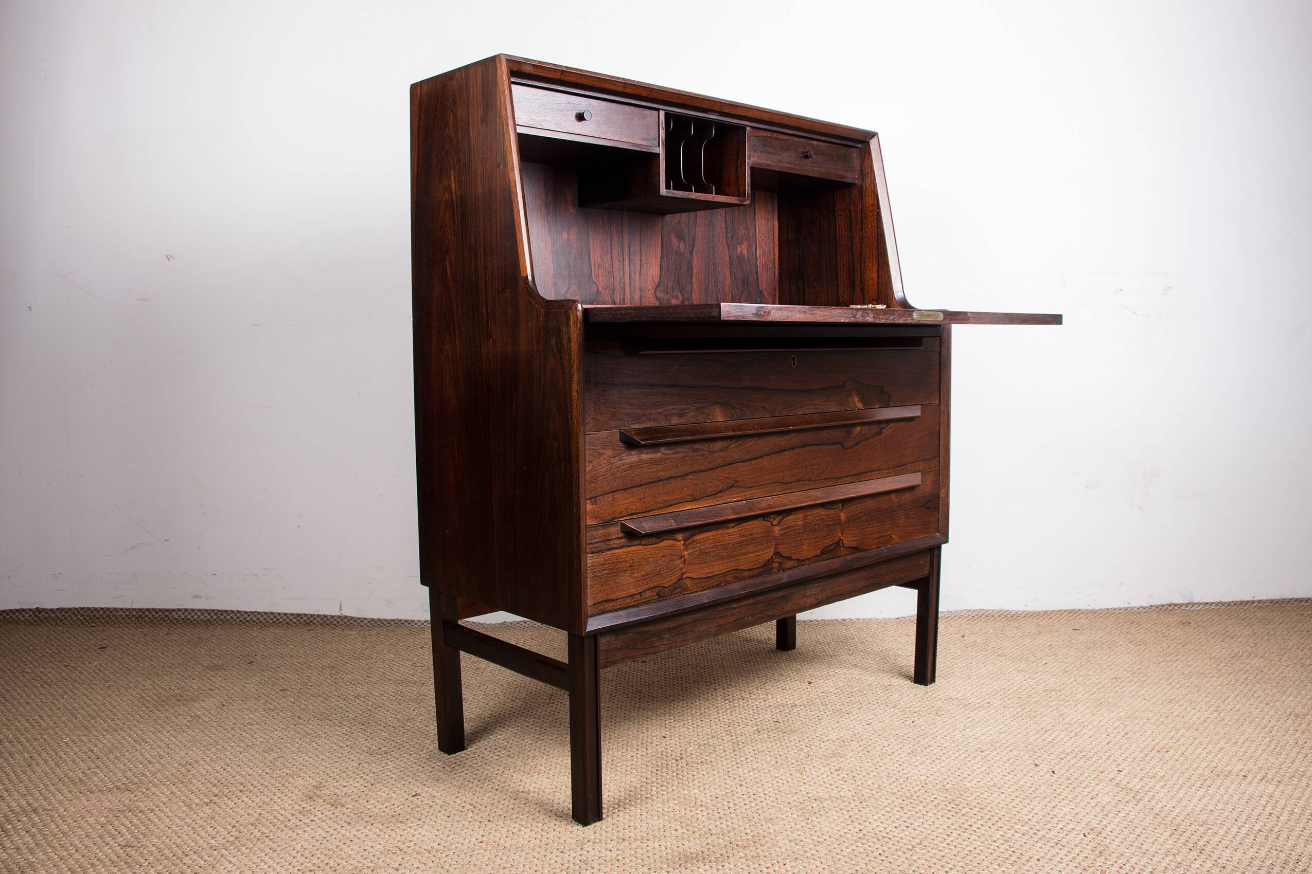 Secretary desk, Danish Rosewood by Arne Wahl Iversen for Branderup Mobelfabrik 1960.