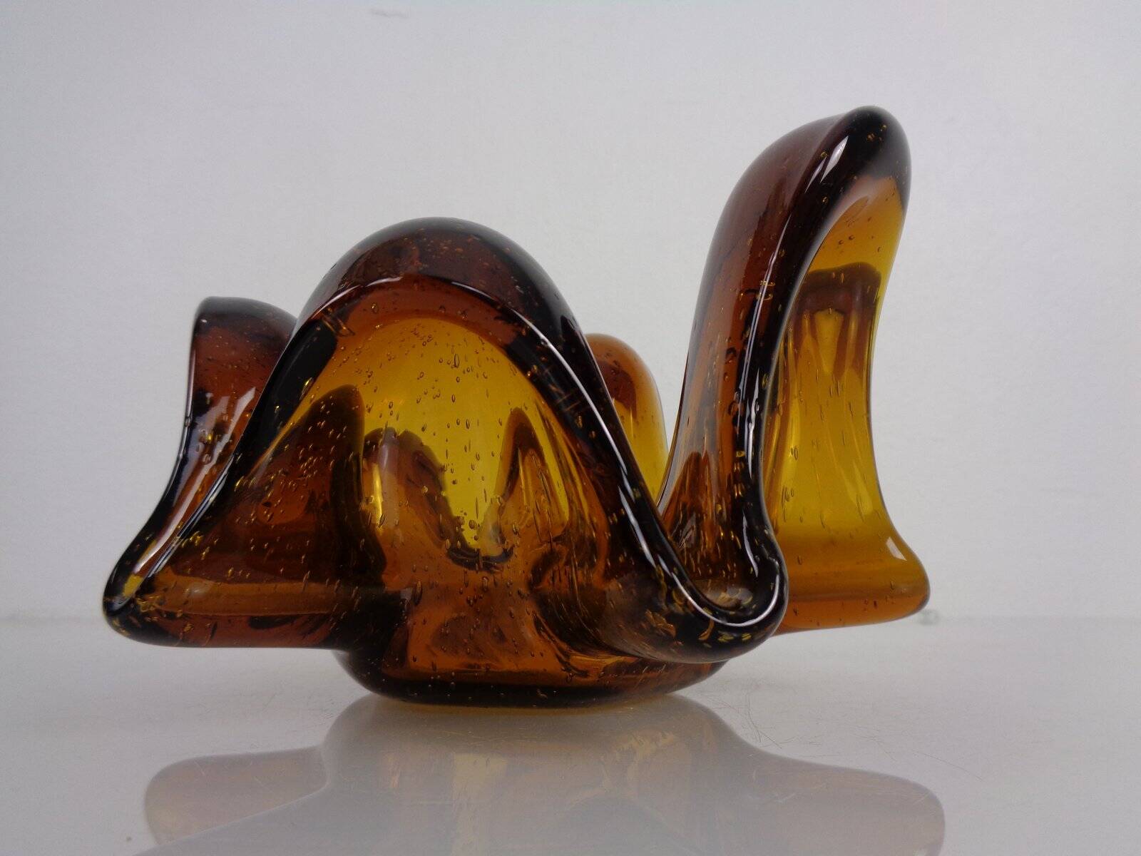 Large Murano amber glass bowl, Italy, 1960s